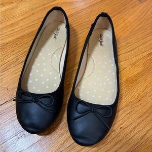 Cat & Jack Black Bow Ballet Flats for Kids